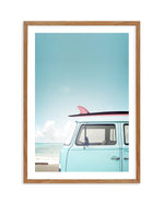 Beach Kombi Art Print-PRINT-Olive et Oriel-Olive et Oriel-50x70 cm | 19.6" x 27.5"-Walnut-With White Border-Buy-Australian-Art-Prints-Online-with-Olive-et-Oriel-Your-Artwork-Specialists-Austrailia-Decorate-With-Coastal-Photo-Wall-Art-Prints-From-Our-Beach-House-Artwork-Collection-Fine-Poster-and-Framed-Artwork