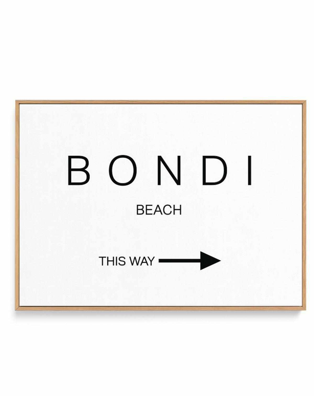 Beach - This Way | Personalise Me! | Framed Canvas Art Print