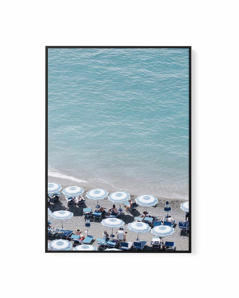 Beachfront Umbrellas by Renee Rae | Framed Canvas Art Print