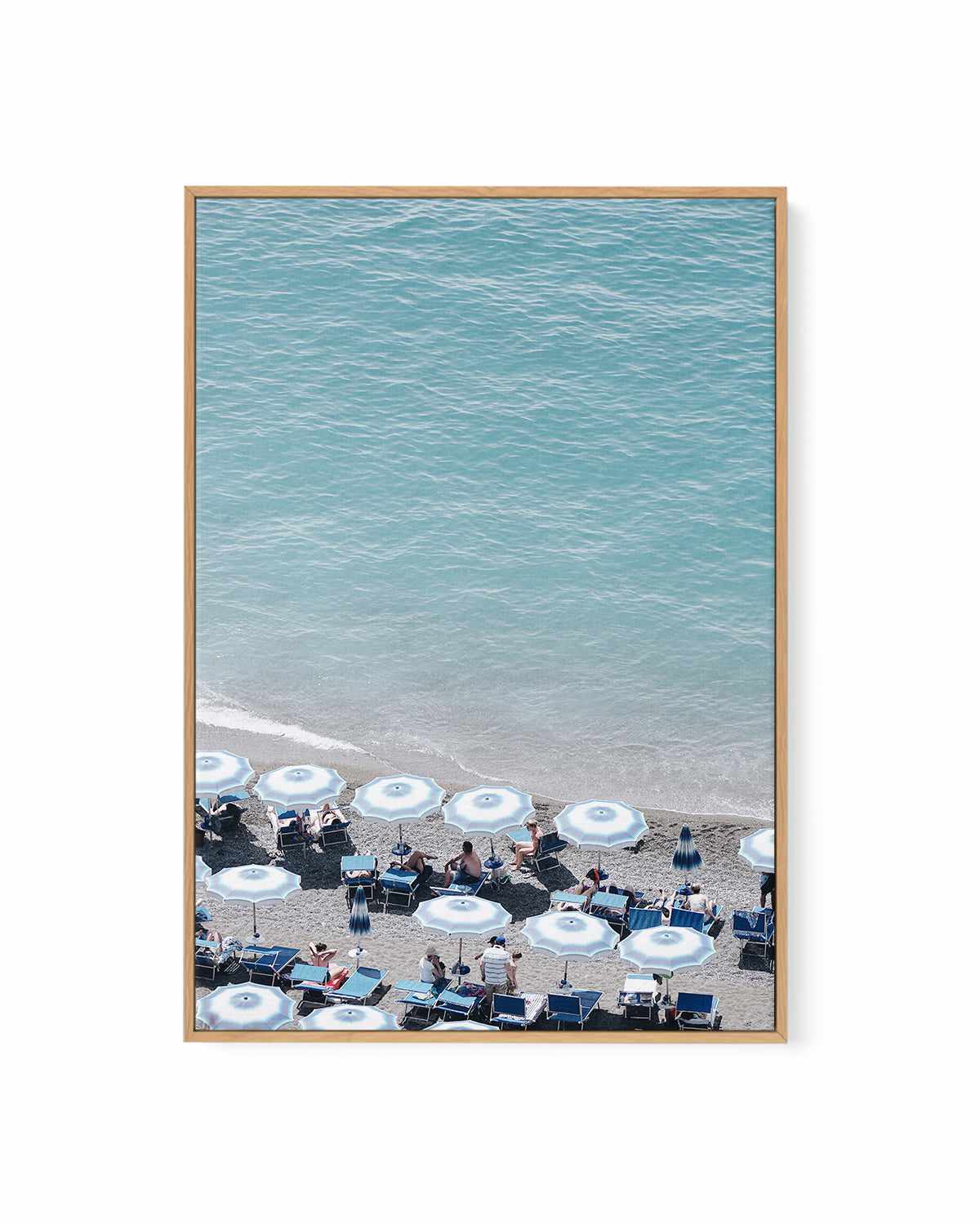 Beachfront Umbrellas by Renee Rae | Framed Canvas Art Print