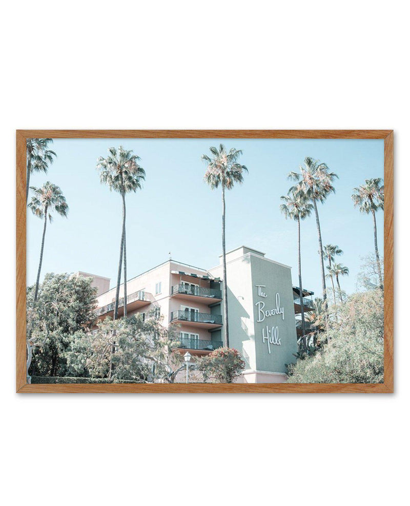Beverly Hills Hotel | LS | Vintage Art Print-PRINT-Olive et Oriel-Olive et Oriel-50x70 cm | 19.6" x 27.5"-Walnut-With White Border-Buy-Australian-Art-Prints-Online-with-Olive-et-Oriel-Your-Artwork-Specialists-Austrailia-Decorate-With-Coastal-Photo-Wall-Art-Prints-From-Our-Beach-House-Artwork-Collection-Fine-Poster-and-Framed-Artwork