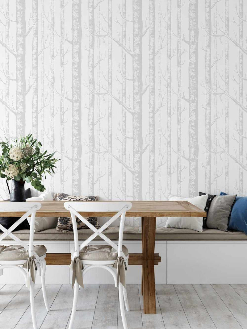 Buy Birch Tree Forest Wallpaper Mural Peel and Stick Photo Online in India   Etsy