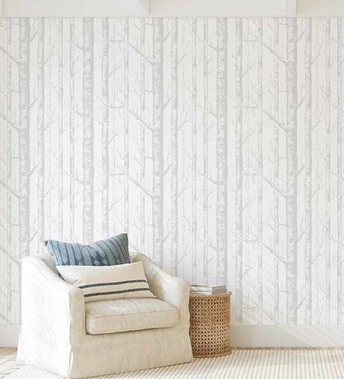 Birch Trees in Grey Wallpaper-Wallpaper-Buy Kids Removable Wallpaper Online Our Custom Made Children√¢‚Ç¨‚Ñ¢s Wallpapers Are A Fun Way To Decorate And Enhance Boys Bedroom Decor And Girls Bedrooms They Are An Amazing Addition To Your Kids Bedroom Walls Our Collection of Kids Wallpaper Is Sure To Transform Your Kids Rooms Interior Style From Pink Wallpaper To Dinosaur Wallpaper Even Marble Wallpapers For Teen Boys Shop Peel And Stick Wallpaper Online Today With Olive et Oriel
