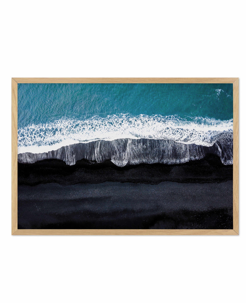 Black Sand Beach | LS Art Print-PRINT-Olive et Oriel-Olive et Oriel-A5 | 5.8" x 8.3" | 14.8 x 21cm-Oak-With White Border-Buy-Australian-Art-Prints-Online-with-Olive-et-Oriel-Your-Artwork-Specialists-Austrailia-Decorate-With-Coastal-Photo-Wall-Art-Prints-From-Our-Beach-House-Artwork-Collection-Fine-Poster-and-Framed-Artwork