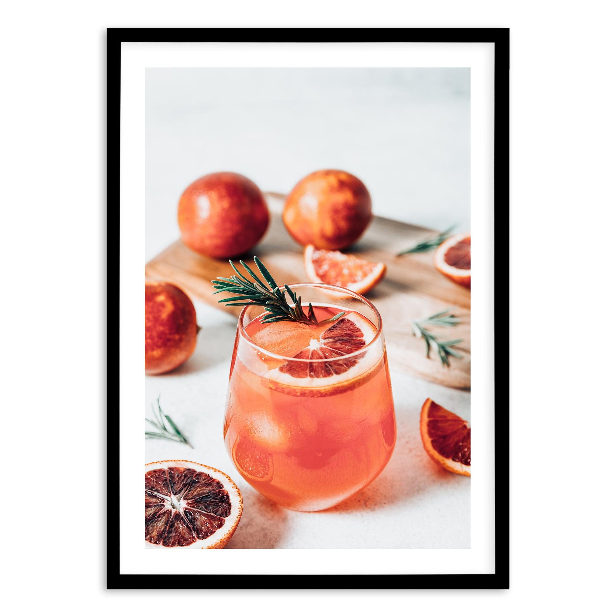 Blood Orange Spritz Art Print-PRINT-Olive et Oriel-Olive et Oriel-A5 | 5.8" x 8.3" | 14.8 x 21cm-Black-With White Border-Buy-Australian-Art-Prints-Online-with-Olive-et-Oriel-Your-Artwork-Specialists-Austrailia-Decorate-With-Coastal-Photo-Wall-Art-Prints-From-Our-Beach-House-Artwork-Collection-Fine-Poster-and-Framed-Artwork