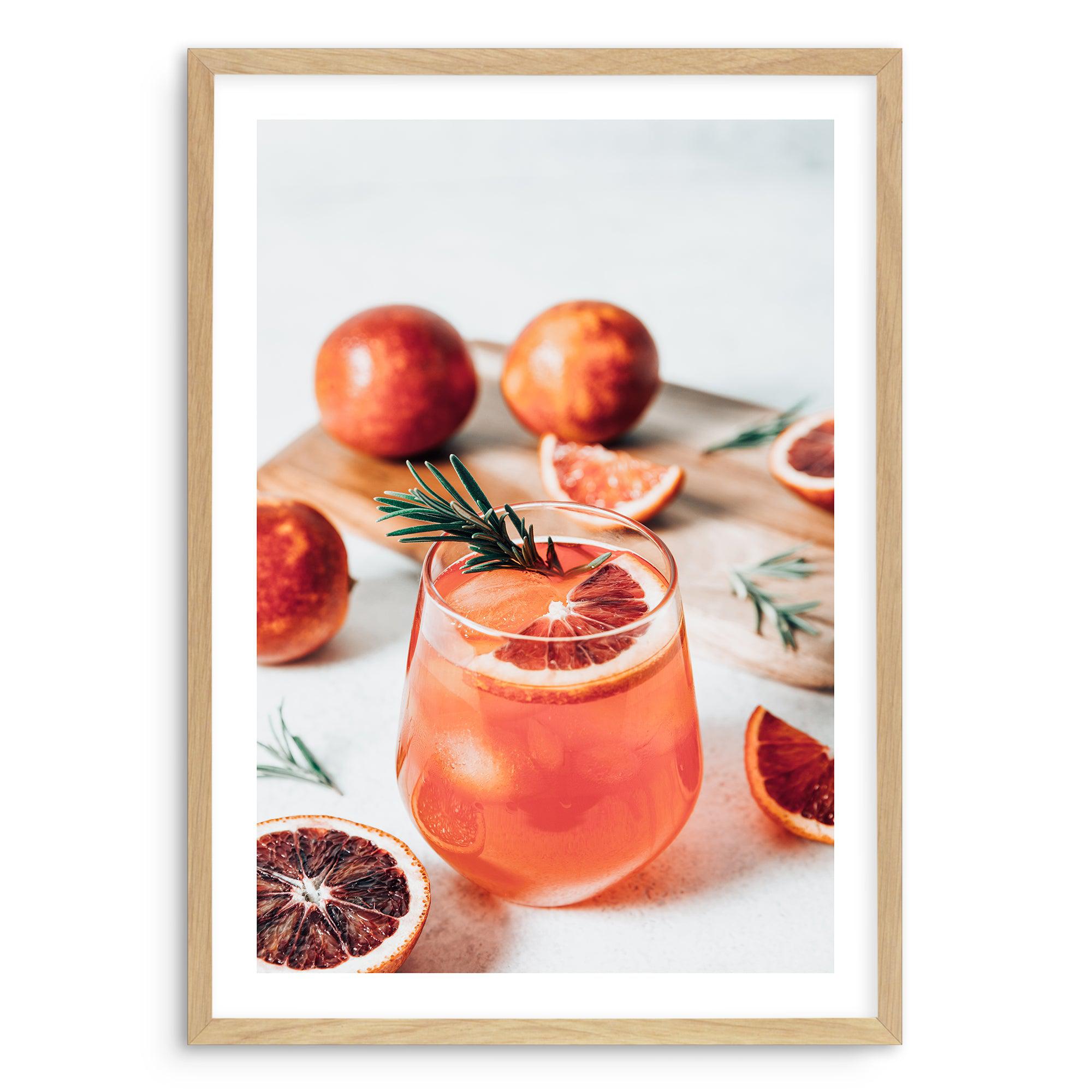 Blood Orange Spritz Art Print-PRINT-Olive et Oriel-Olive et Oriel-A5 | 5.8" x 8.3" | 14.8 x 21cm-Oak-With White Border-Buy-Australian-Art-Prints-Online-with-Olive-et-Oriel-Your-Artwork-Specialists-Austrailia-Decorate-With-Coastal-Photo-Wall-Art-Prints-From-Our-Beach-House-Artwork-Collection-Fine-Poster-and-Framed-Artwork