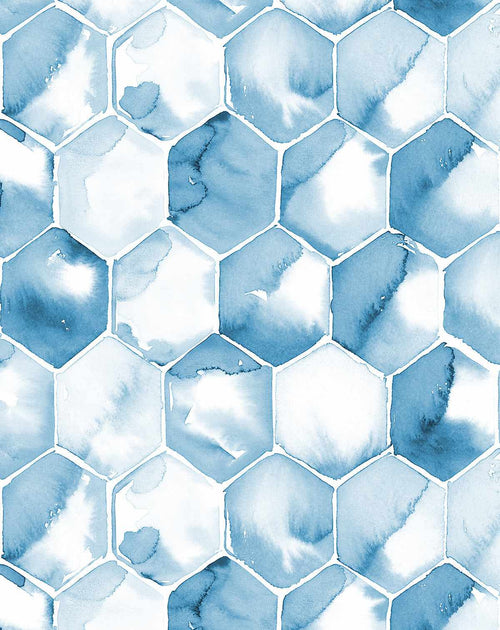 Blue Honeycomb Wallpaper - Olive et Oriel