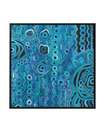 Blue Rain I SQ | Framed Canvas-CANVAS-You can shop wall art online with Olive et Oriel for everything from abstract art to fun kids wall art. Our beautiful modern art prints and canvas art are available from large canvas prints to wall art paintings and our proudly Australian artwork collection offers only the highest quality framed large wall art and canvas art Australia - You can buy fashion photography prints or Hampton print posters and paintings on canvas from Olive et Oriel and have them d