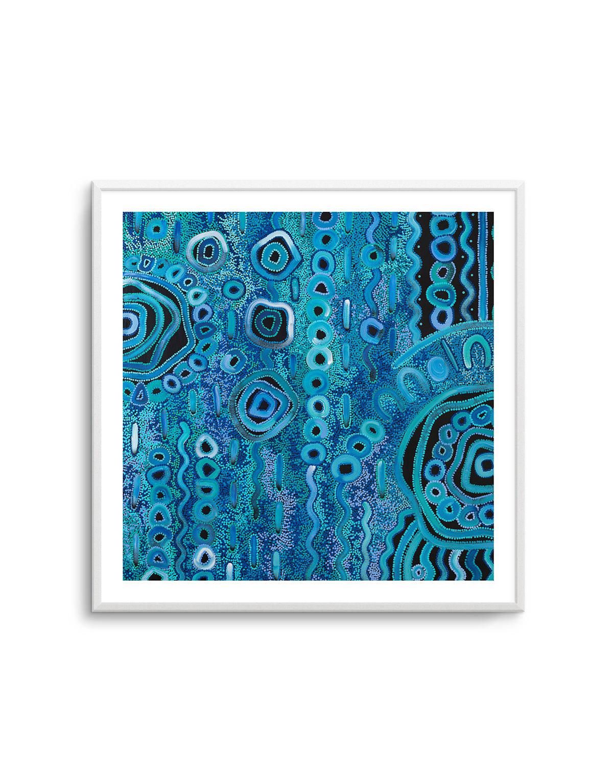 Blue Rain I SQ by Kelly Taylor Art Print