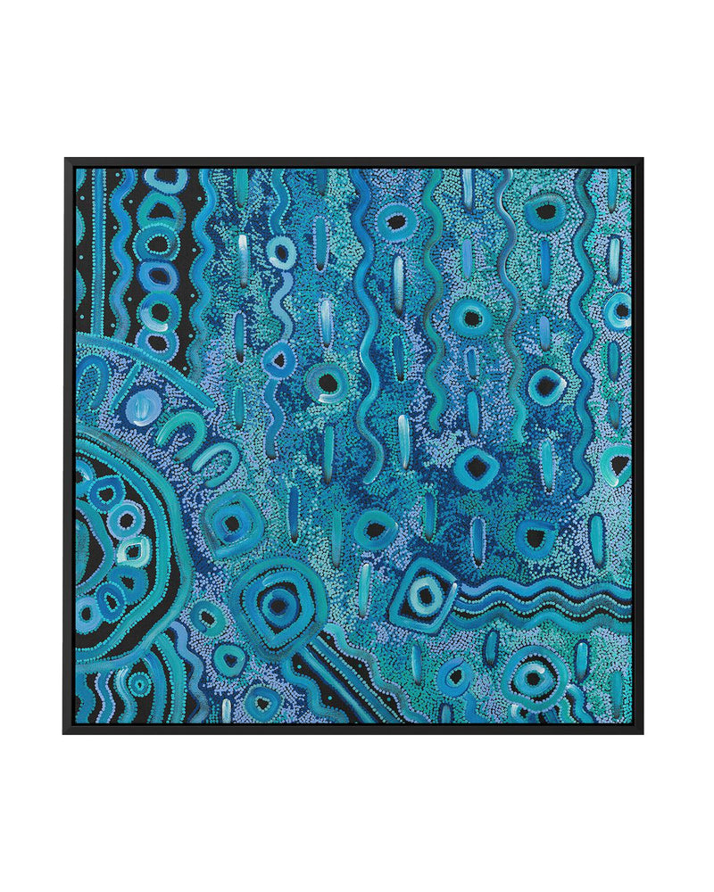 Blue Rain II SQ | Framed Canvas-CANVAS-You can shop wall art online with Olive et Oriel for everything from abstract art to fun kids wall art. Our beautiful modern art prints and canvas art are available from large canvas prints to wall art paintings and our proudly Australian artwork collection offers only the highest quality framed large wall art and canvas art Australia - You can buy fashion photography prints or Hampton print posters and paintings on canvas from Olive et Oriel and have them 