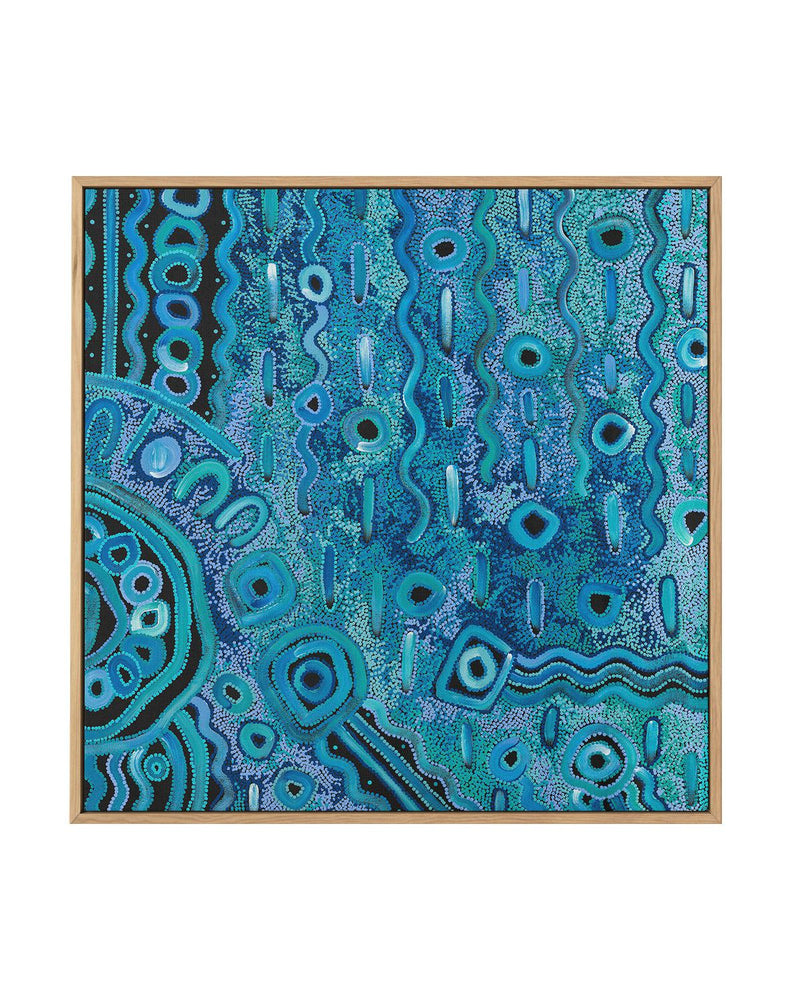 Blue Rain II SQ | Framed Canvas-CANVAS-You can shop wall art online with Olive et Oriel for everything from abstract art to fun kids wall art. Our beautiful modern art prints and canvas art are available from large canvas prints to wall art paintings and our proudly Australian artwork collection offers only the highest quality framed large wall art and canvas art Australia - You can buy fashion photography prints or Hampton print posters and paintings on canvas from Olive et Oriel and have them 