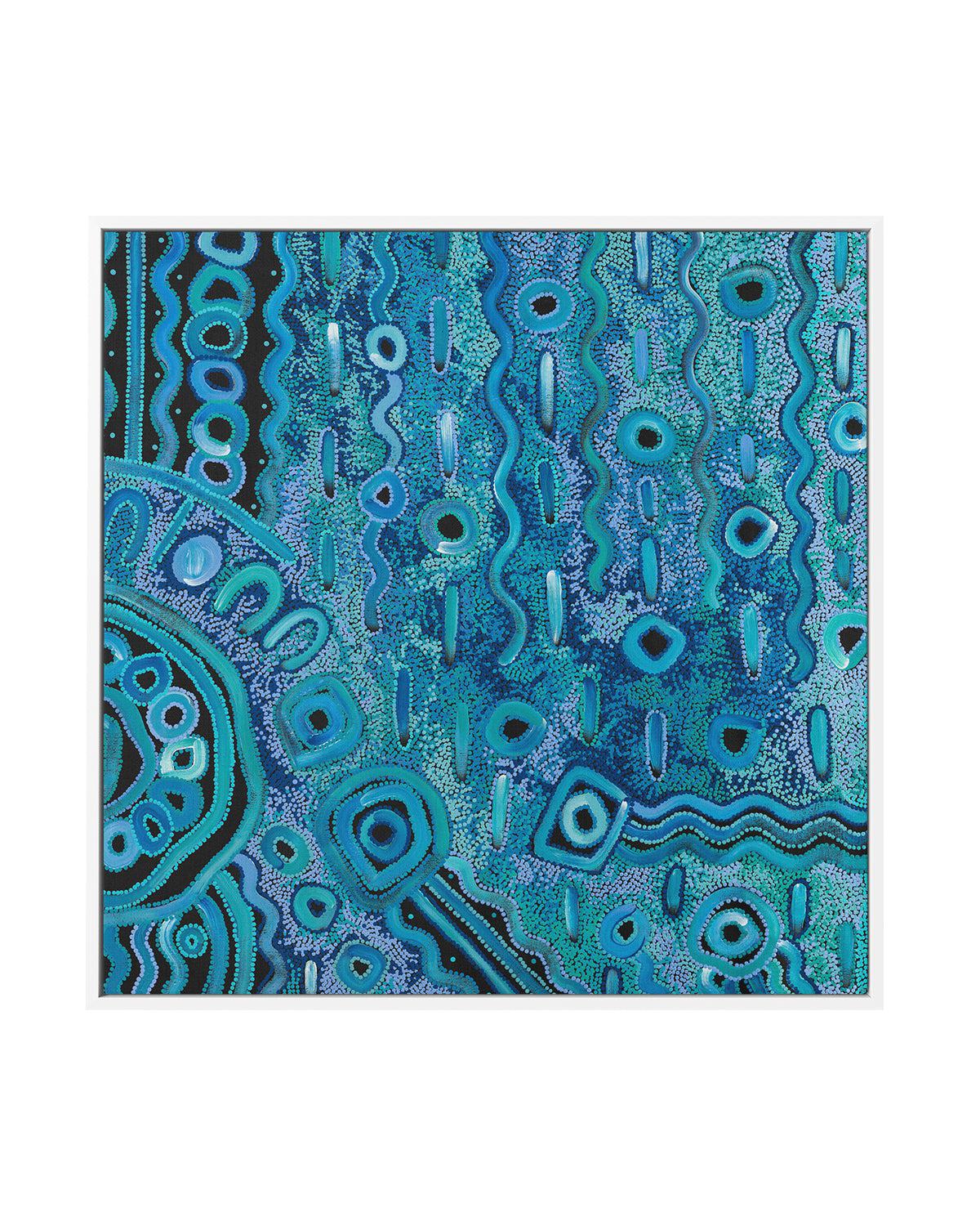 Blue Rain II SQ | Framed Canvas-CANVAS-You can shop wall art online with Olive et Oriel for everything from abstract art to fun kids wall art. Our beautiful modern art prints and canvas art are available from large canvas prints to wall art paintings and our proudly Australian artwork collection offers only the highest quality framed large wall art and canvas art Australia - You can buy fashion photography prints or Hampton print posters and paintings on canvas from Olive et Oriel and have them 