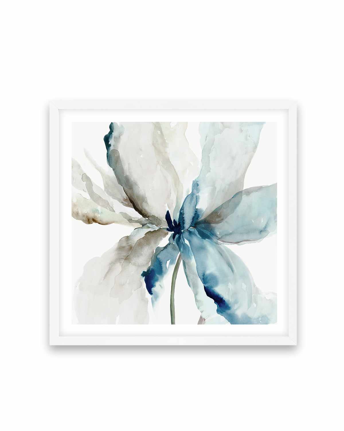 Blue Transparent Flower Art Print