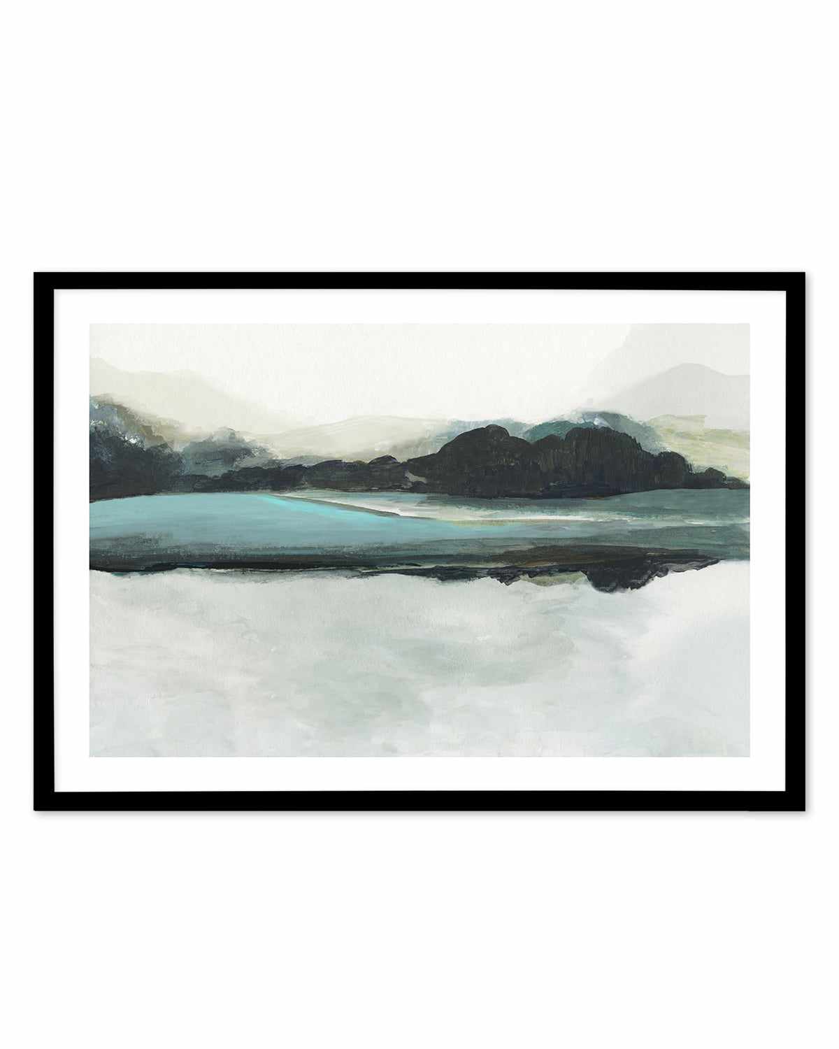 Blue View Art Print-PRINT-Order sage mint green framed abstract painting wall art prints online with Olive et Oriel Australia