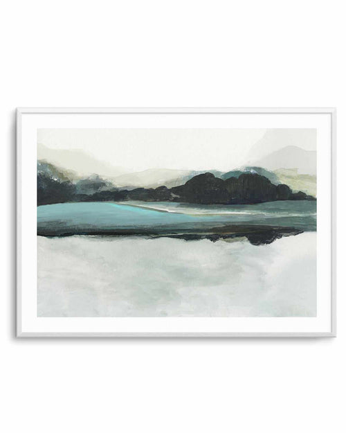 Blue View Art Print-PRINT-Order sage mint green framed abstract painting wall art prints online with Olive et Oriel Australia