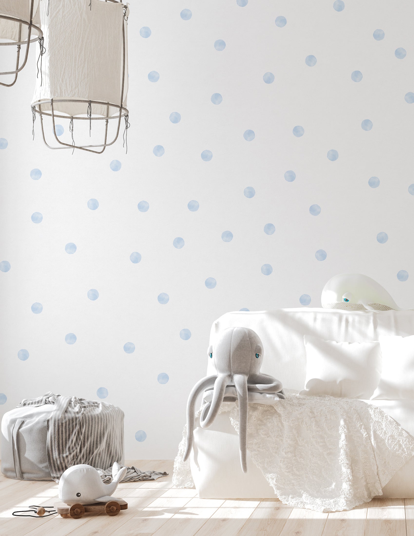 Blue Watercolour Dots Decal Set