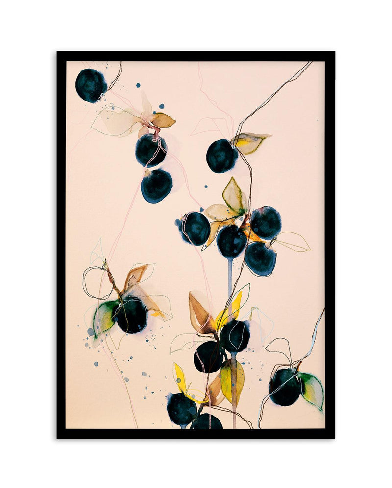 Blueberries by Leigh Viner Art Print-PRINT-Olive et Oriel-Leigh Viner-A5 | 5.8" x 8.3" | 14.8 x 21cm-Black-With White Border-Buy-Australian-Art-Prints-Online-with-Olive-et-Oriel-Your-Artwork-Specialists-Austrailia-Decorate-With-Coastal-Photo-Wall-Art-Prints-From-Our-Beach-House-Artwork-Collection-Fine-Poster-and-Framed-Artwork