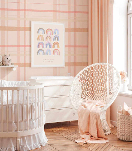 Blush Checkers Wallpaper-Wallpaper-Buy-Australian-Removable-Wallpaper-In-Gingham-Wallpaper-Peel-And-Stick-Wallpaper-Online-At-Olive-et-Oriel-Shop-Plaid-&-Check-Style-Wall-Papers-Decorate-Your-Bedroom-Living-Room-Kids-Room-or-Commercial-Interior