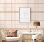 Blush Checkers Wallpaper-Wallpaper-Buy-Australian-Removable-Wallpaper-In-Gingham-Wallpaper-Peel-And-Stick-Wallpaper-Online-At-Olive-et-Oriel-Shop-Plaid-&-Check-Style-Wall-Papers-Decorate-Your-Bedroom-Living-Room-Kids-Room-or-Commercial-Interior