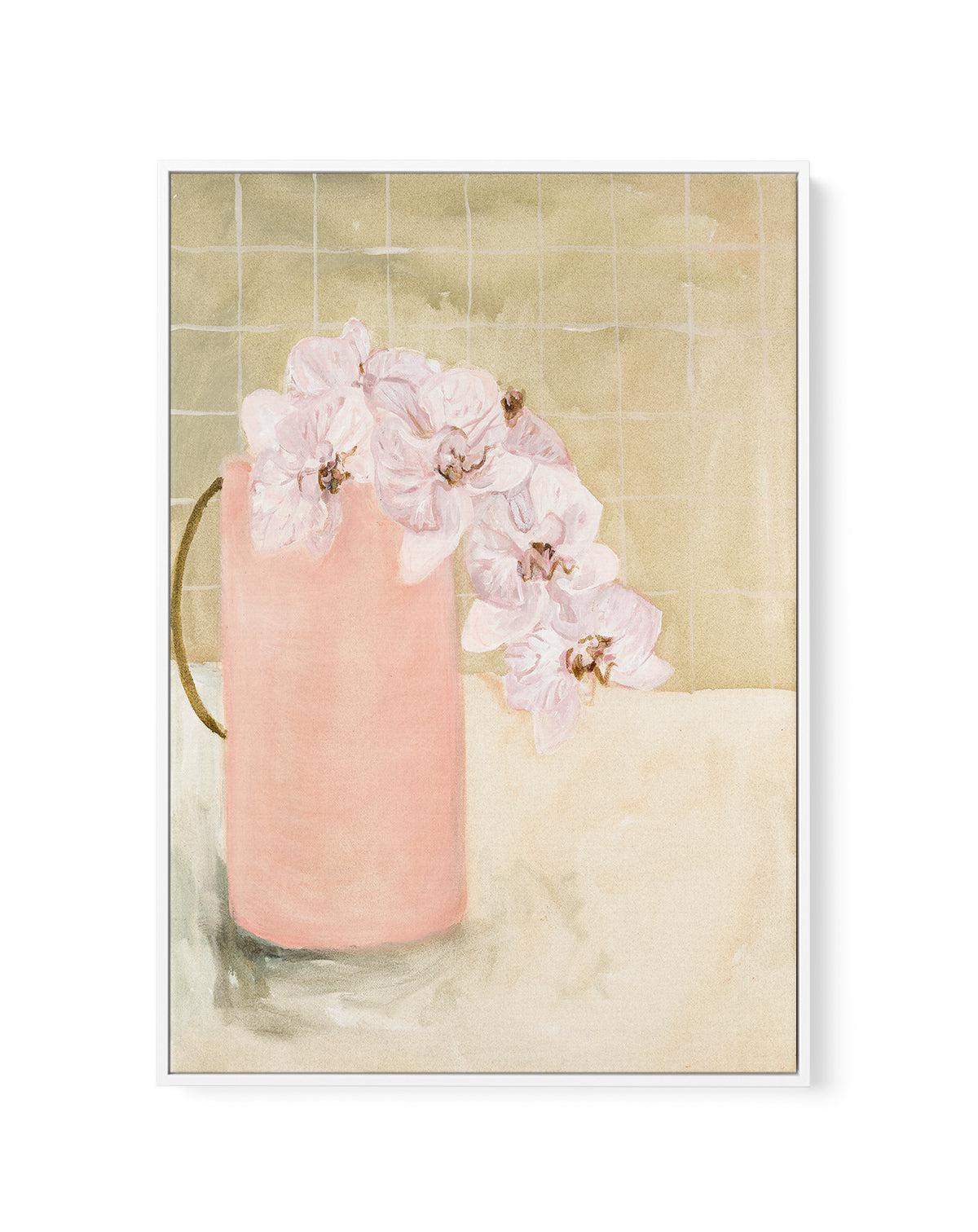 Blush Vase by Natalie Jane | Framed Canvas Art Print