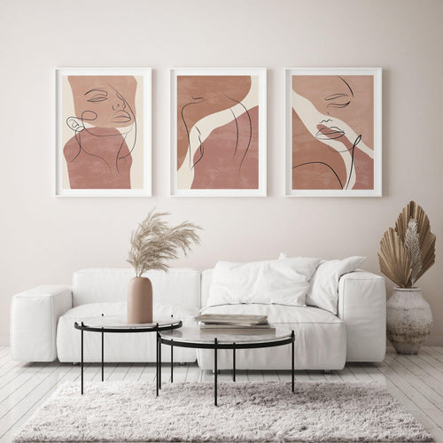Blush Line Faces I Art Print-PRINT-Olive et Oriel-Olive et Oriel-Buy-Australian-Art-Prints-Online-with-Olive-et-Oriel-Your-Artwork-Specialists-Austrailia-Decorate-With-Coastal-Photo-Wall-Art-Prints-From-Our-Beach-House-Artwork-Collection-Fine-Poster-and-Framed-Artwork