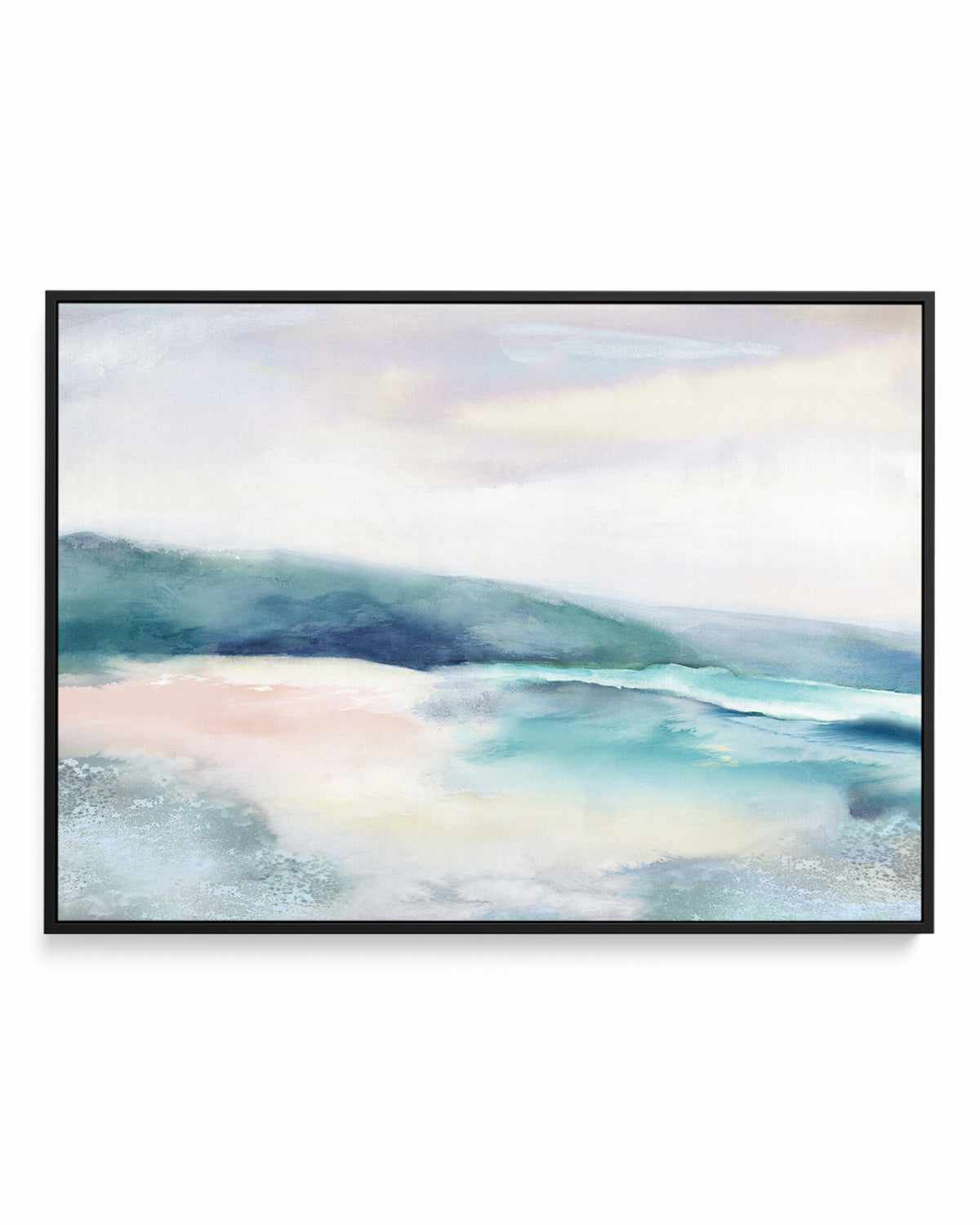 Blushing Blue Landscape | Framed Canvas Art Print