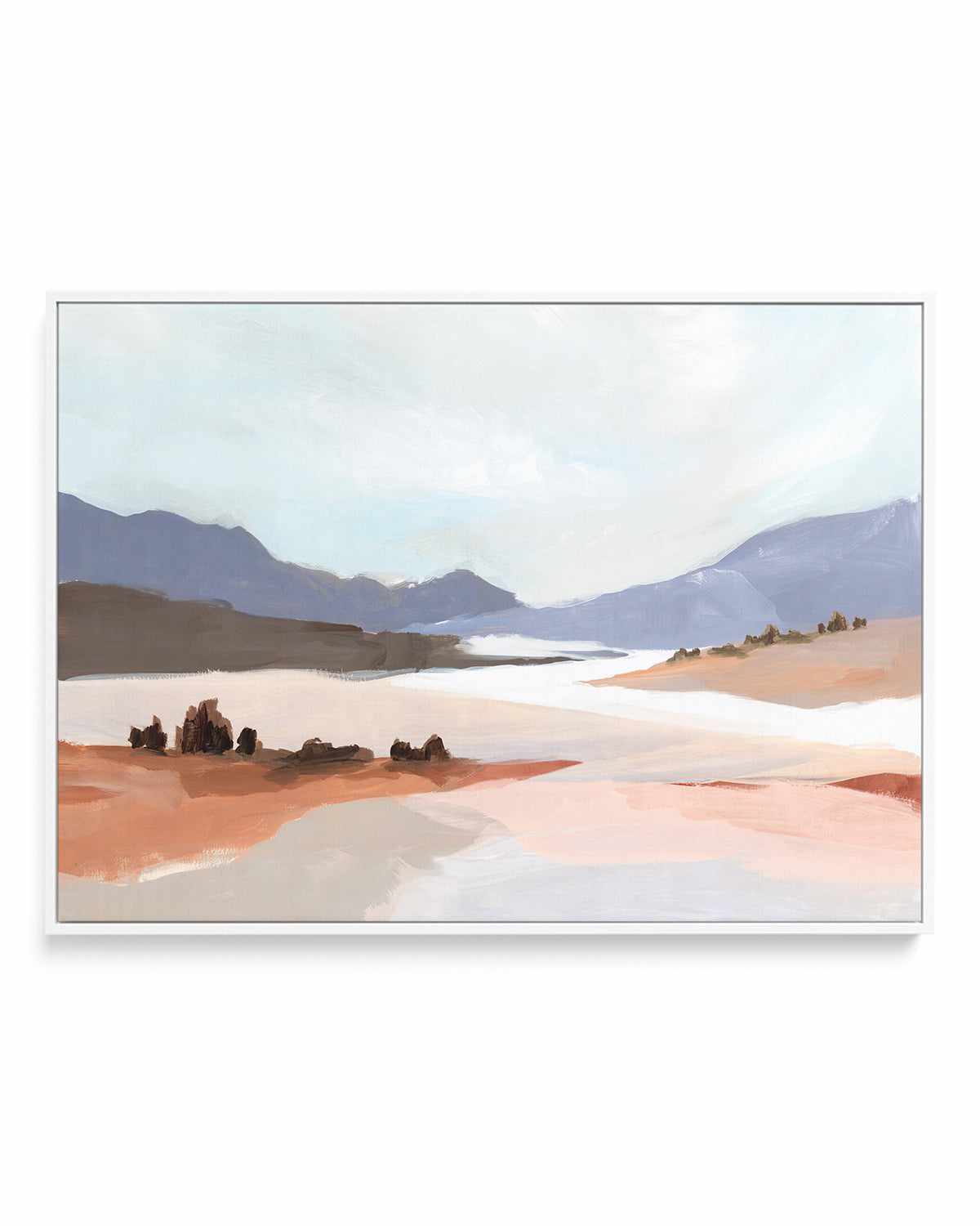 Blushing Land | Framed Canvas Art Print