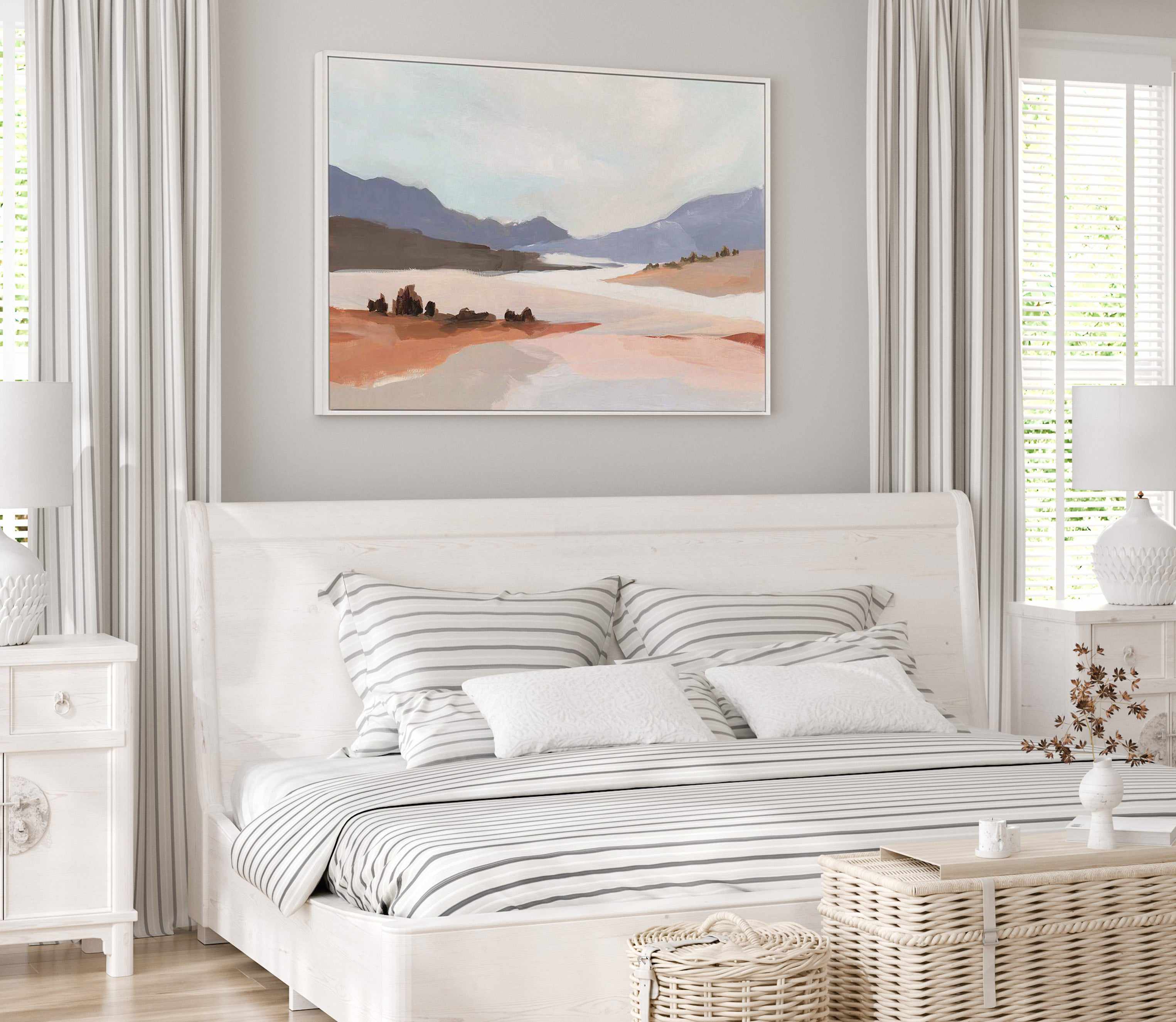 Blushing Land | Framed Canvas Art Print