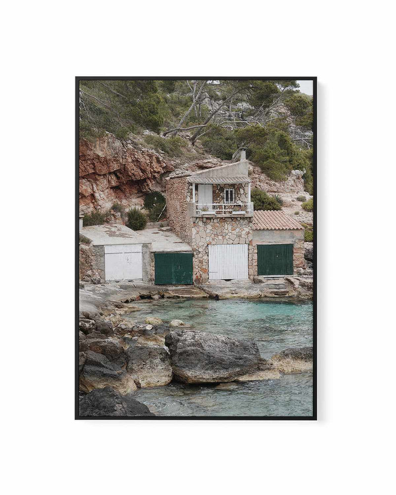 Boathouses by Renee Rae | Framed Canvas Art Print