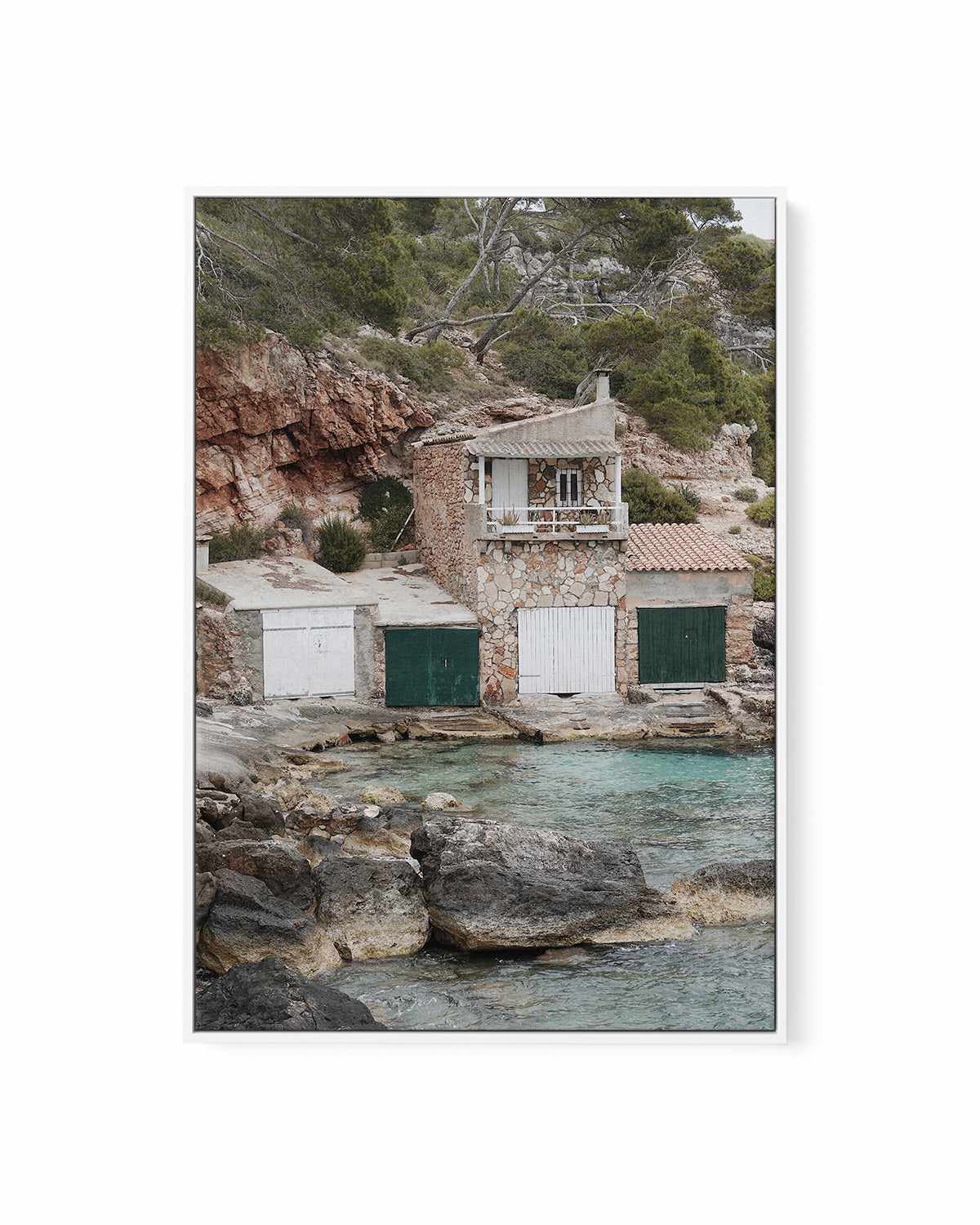 Boathouses by Renee Rae | Framed Canvas Art Print