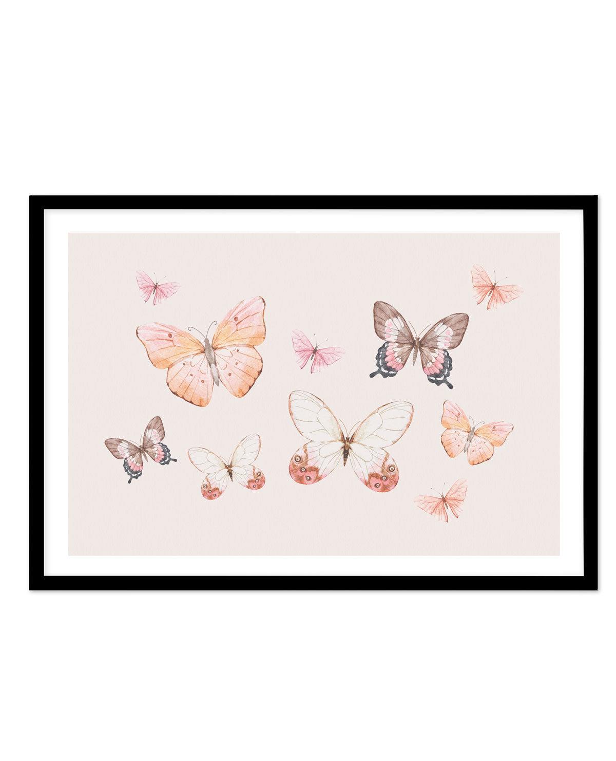 Bohemian Butterflies | LS Art Print-PRINT-Olive et Oriel-Olive et Oriel-A5 | 5.8" x 8.3" | 14.8 x 21cm-Black-With White Border-Buy-Australian-Art-Prints-Online-with-Olive-et-Oriel-Your-Artwork-Specialists-Austrailia-Decorate-With-Coastal-Photo-Wall-Art-Prints-From-Our-Beach-House-Artwork-Collection-Fine-Poster-and-Framed-Artwork