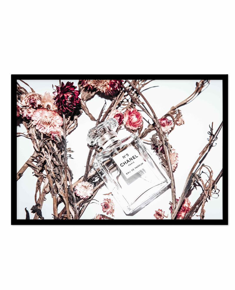 Chanel No 5 | Bohemian Wild Flowers Art Print-PRINT-Olive et Oriel-Olive et Oriel-A4 | 8.3" x 11.7" | 21 x 29.7cm-Black-With White Border-Buy-Australian-Art-Prints-Online-with-Olive-et-Oriel-Your-Artwork-Specialists-Austrailia-Decorate-With-Coastal-Photo-Wall-Art-Prints-From-Our-Beach-House-Artwork-Collection-Fine-Poster-and-Framed-Artwork
