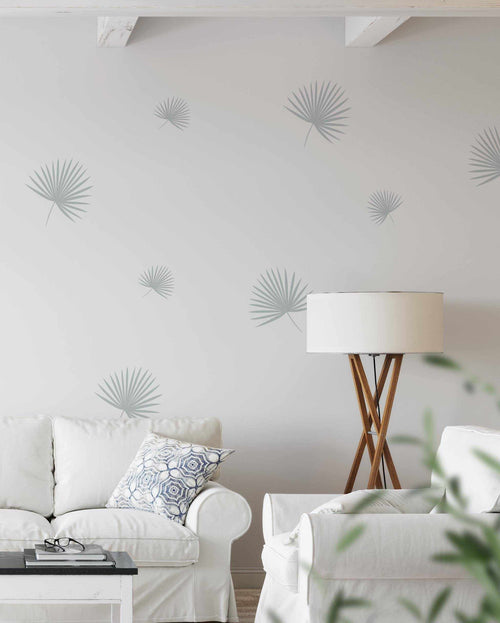 Boho Palm Leaves Decal Set-Decals-Olive et Oriel-Decorate your kids bedroom wall decor with removable wall decals, these fabric kids decals are a great way to add colour and update your children's bedroom. Available as girls wall decals or boys wall decals, there are also nursery decals.
