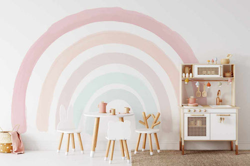 Boho Rainbow Wallpaper Mural-Wallpaper-Buy Kids Removable Wallpaper Online Our Custom Made Children√¢‚Ç¨‚Ñ¢s Wallpapers Are A Fun Way To Decorate And Enhance Boys Bedroom Decor And Girls Bedrooms They Are An Amazing Addition To Your Kids Bedroom Walls Our Collection of Kids Wallpaper Is Sure To Transform Your Kids Rooms Interior Style From Pink Wallpaper To Dinosaur Wallpaper Even Marble Wallpapers For Teen Boys Shop Peel And Stick Wallpaper Online Today With Olive et Oriel