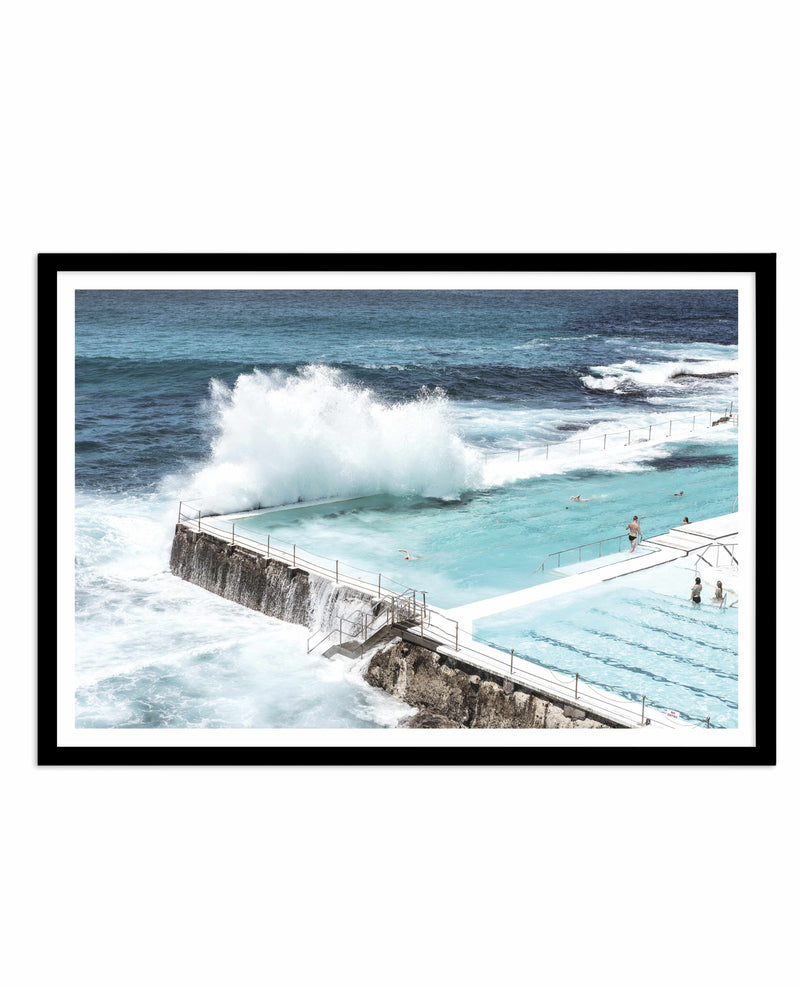 Bondi Icebergs | LS Art Print-PRINT-Olive et Oriel-Olive et Oriel-A5 | 5.8" x 8.3" | 14.8 x 21cm-Black-With White Border-Buy-Australian-Art-Prints-Online-with-Olive-et-Oriel-Your-Artwork-Specialists-Austrailia-Decorate-With-Coastal-Photo-Wall-Art-Prints-From-Our-Beach-House-Artwork-Collection-Fine-Poster-and-Framed-Artwork