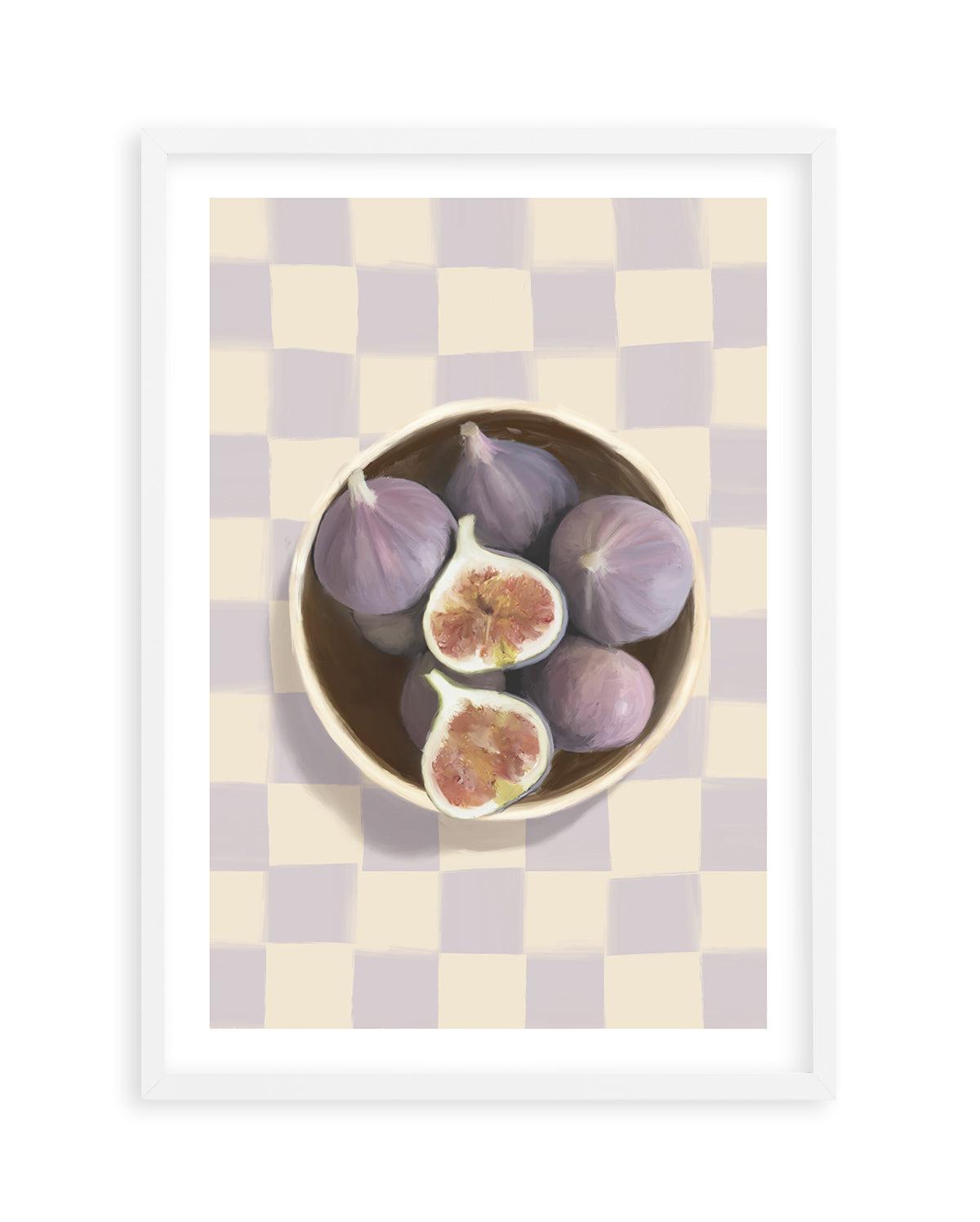 Bowl of Figs on Check | Art Print