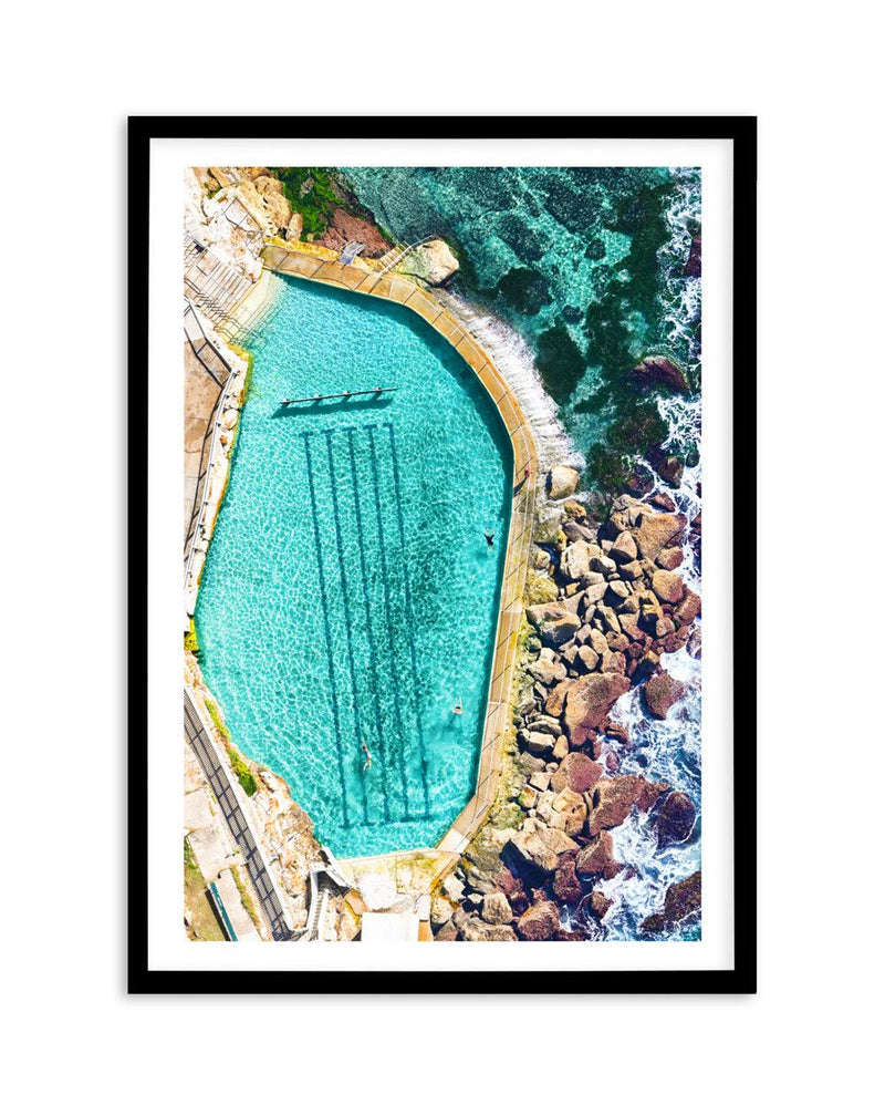 Bronte Ocean Pool Art Print-PRINT-Olive et Oriel-Olive et Oriel-A5 | 5.8" x 8.3" | 14.8 x 21cm-Black-With White Border-Buy-Australian-Art-Prints-Online-with-Olive-et-Oriel-Your-Artwork-Specialists-Austrailia-Decorate-With-Coastal-Photo-Wall-Art-Prints-From-Our-Beach-House-Artwork-Collection-Fine-Poster-and-Framed-Artwork