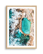 Bronte Pool | From the Skies Art Print-PRINT-Olive et Oriel-Olive et Oriel-A5 | 5.8" x 8.3" | 14.8 x 21cm-Oak-With White Border-Buy-Australian-Art-Prints-Online-with-Olive-et-Oriel-Your-Artwork-Specialists-Austrailia-Decorate-With-Coastal-Photo-Wall-Art-Prints-From-Our-Beach-House-Artwork-Collection-Fine-Poster-and-Framed-Artwork