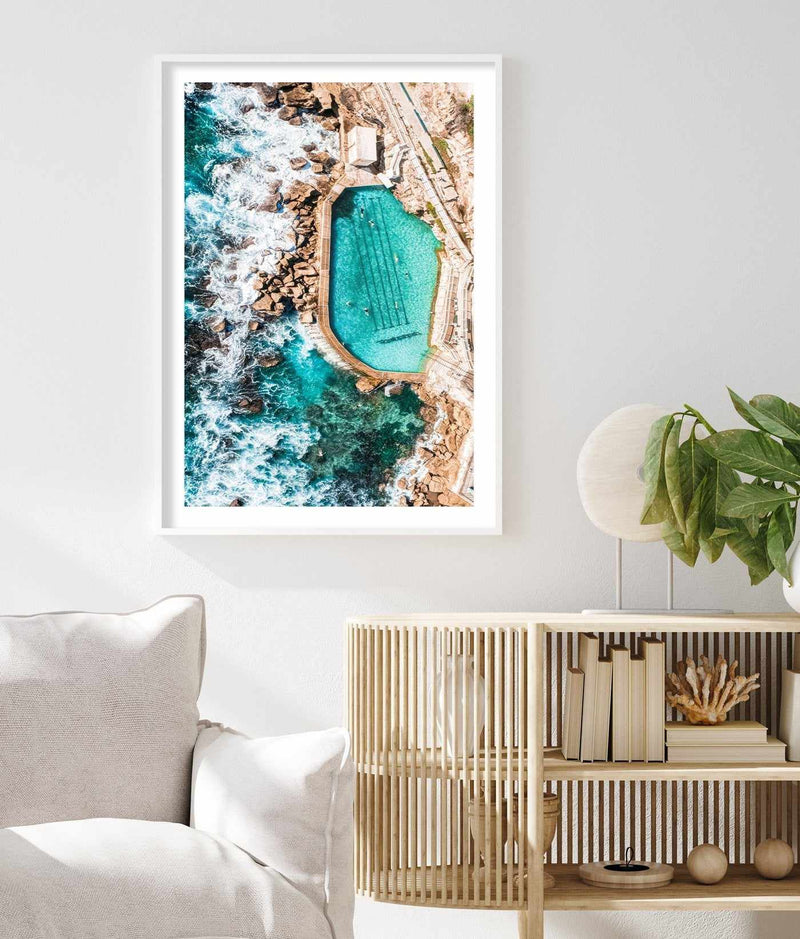 SHOP Bronte Rock Pool Aerial Drone Photographic Art Print Framed ...