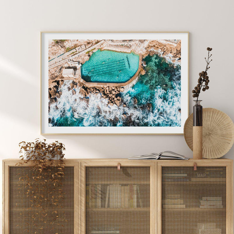 Bronte Pool | From the Skies Art Print-PRINT-Olive et Oriel-Olive et Oriel-Buy-Australian-Art-Prints-Online-with-Olive-et-Oriel-Your-Artwork-Specialists-Austrailia-Decorate-With-Coastal-Photo-Wall-Art-Prints-From-Our-Beach-House-Artwork-Collection-Fine-Poster-and-Framed-Artwork