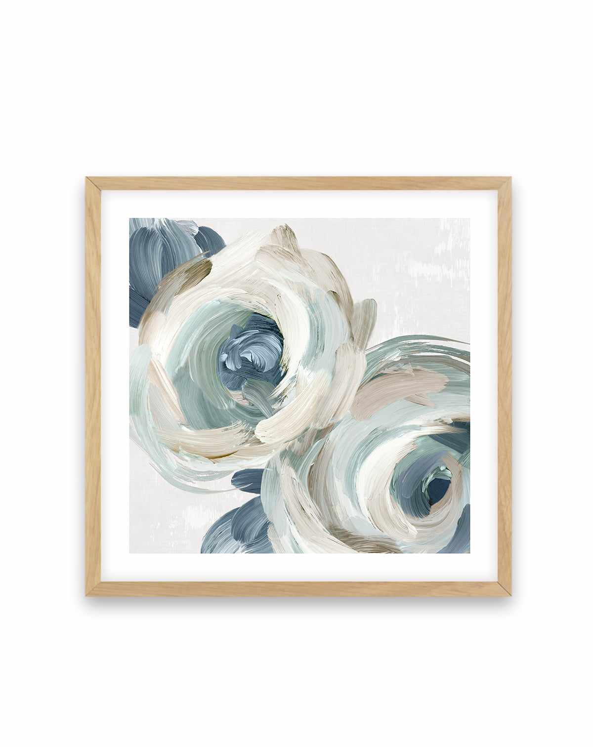 Brush Strokes Blue Flowers Art Print