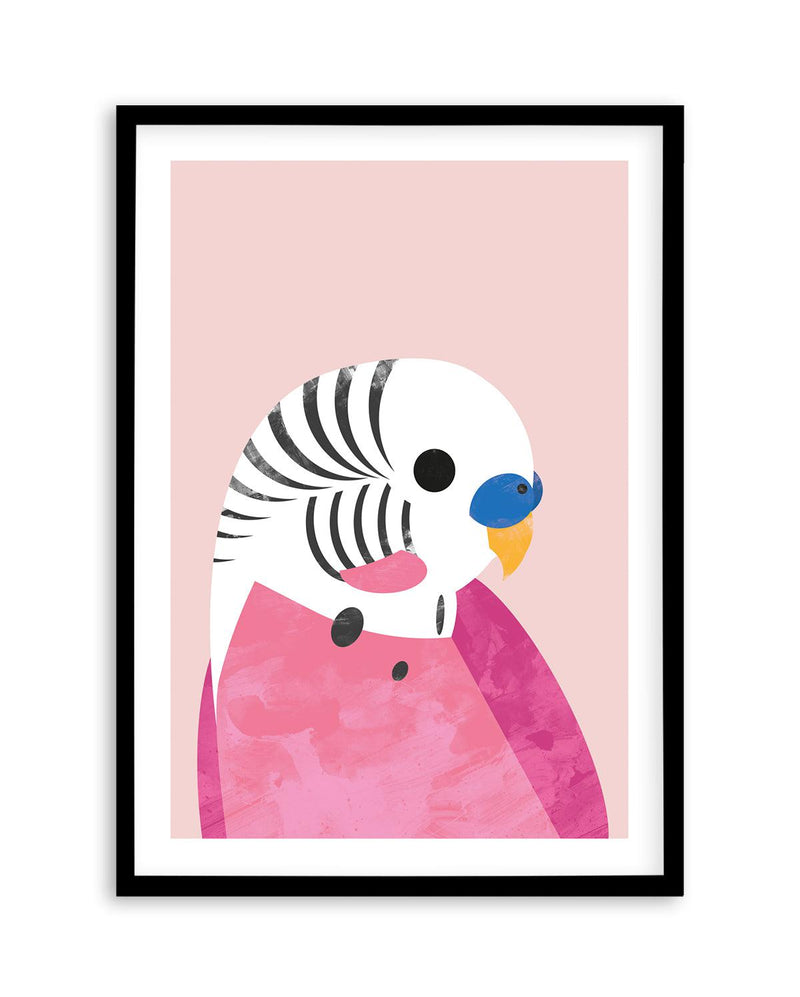 Budgie by Dan Hobday Art Print-PRINT-Olive et Oriel-Dan Hobday-A5 | 5.8" x 8.3" | 14.8 x 21cm-Black-With White Border-Buy-Australian-Art-Prints-Online-with-Olive-et-Oriel-Your-Artwork-Specialists-Austrailia-Decorate-With-Coastal-Photo-Wall-Art-Prints-From-Our-Beach-House-Artwork-Collection-Fine-Poster-and-Framed-Artwork
