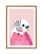 Budgie by Dan Hobday Art Print-PRINT-Olive et Oriel-Dan Hobday-50x70 cm | 19.6" x 27.5"-Walnut-With White Border-Buy-Australian-Art-Prints-Online-with-Olive-et-Oriel-Your-Artwork-Specialists-Austrailia-Decorate-With-Coastal-Photo-Wall-Art-Prints-From-Our-Beach-House-Artwork-Collection-Fine-Poster-and-Framed-Artwork