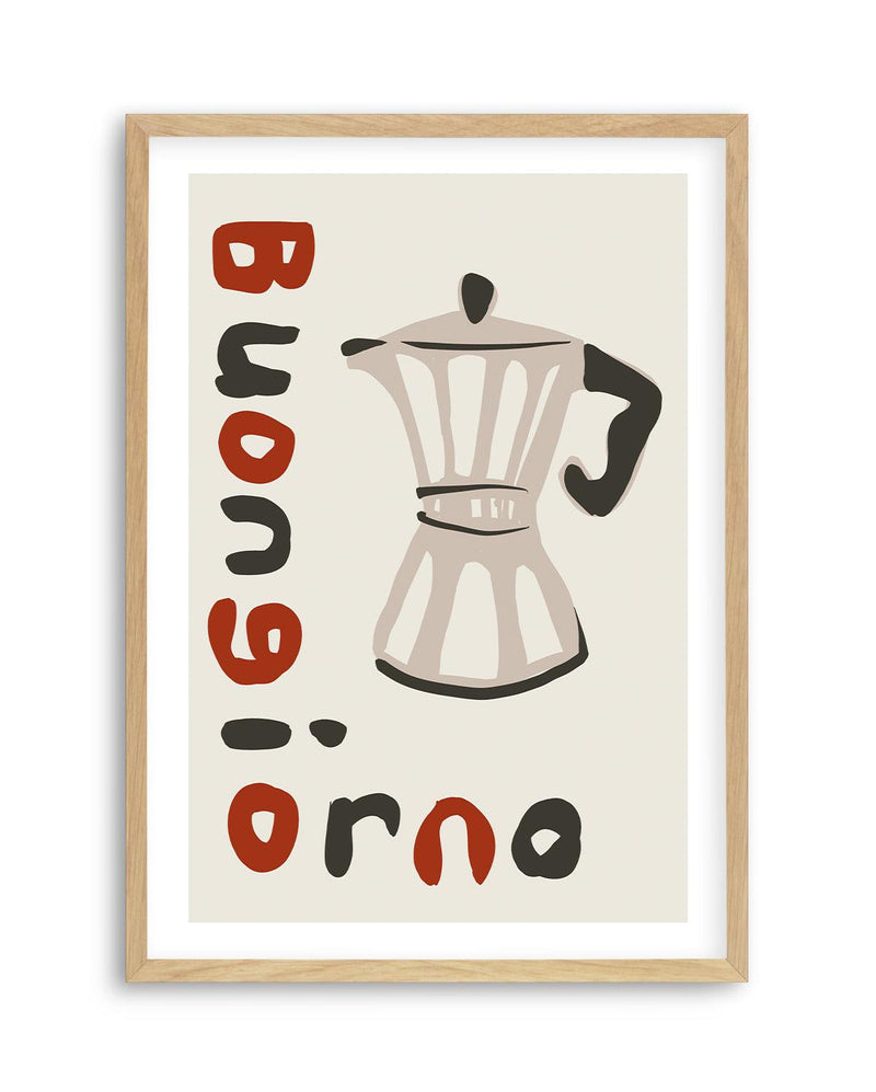 Buongiorno Caffe I Art Print-PRINT-Olive et Oriel-Simmo-A5 | 5.8" x 8.3" | 14.8 x 21cm-Oak-With White Border-Buy-Australian-Art-Prints-Online-with-Olive-et-Oriel-Your-Artwork-Specialists-Austrailia-Decorate-With-Coastal-Photo-Wall-Art-Prints-From-Our-Beach-House-Artwork-Collection-Fine-Poster-and-Framed-Artwork