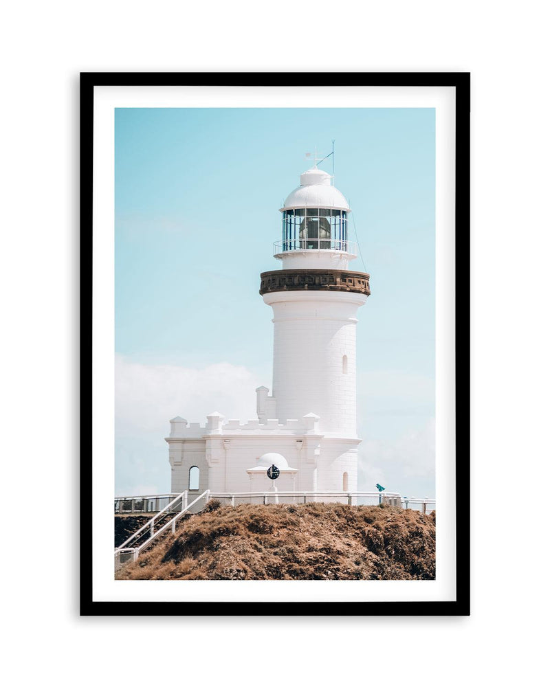 Byron Bay Lighthouse Art Print | PT-PRINT-Olive et Oriel-Olive et Oriel-A5 | 5.8" x 8.3" | 14.8 x 21cm-Black-With White Border-Buy-Australian-Art-Prints-Online-with-Olive-et-Oriel-Your-Artwork-Specialists-Austrailia-Decorate-With-Coastal-Photo-Wall-Art-Prints-From-Our-Beach-House-Artwork-Collection-Fine-Poster-and-Framed-Artwork
