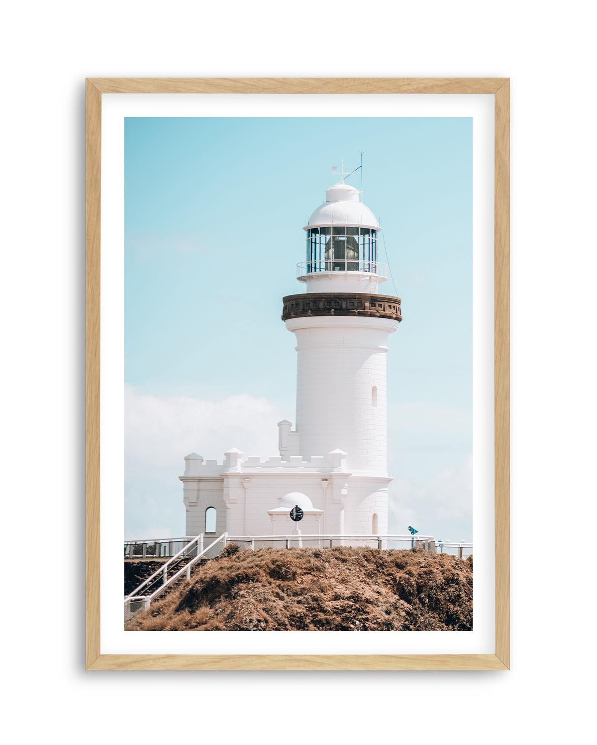 Byron Bay Lighthouse Art Print | PT-PRINT-Olive et Oriel-Olive et Oriel-A5 | 5.8" x 8.3" | 14.8 x 21cm-Oak-With White Border-Buy-Australian-Art-Prints-Online-with-Olive-et-Oriel-Your-Artwork-Specialists-Austrailia-Decorate-With-Coastal-Photo-Wall-Art-Prints-From-Our-Beach-House-Artwork-Collection-Fine-Poster-and-Framed-Artwork