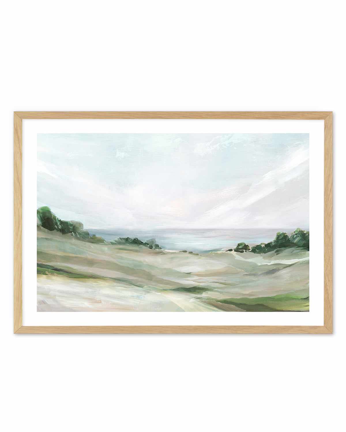 Calm Hill Art Print-PRINT-Order sage mint green framed abstract painting wall art prints online with Olive et Oriel Australia