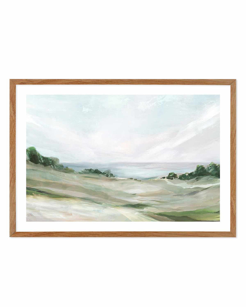 Calm Hill Art Print-PRINT-Order sage mint green framed abstract painting wall art prints online with Olive et Oriel Australia