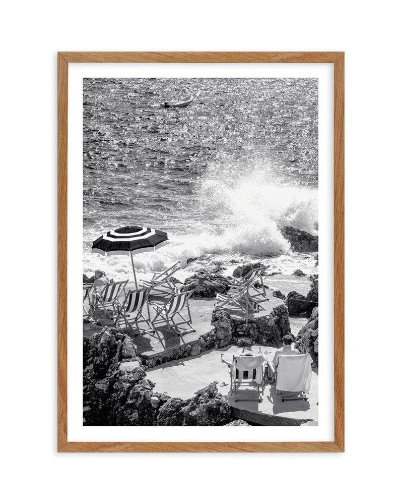 Capri Beach Club I | B&W Art Print-PRINT-Olive et Oriel-Olive et Oriel-50x70 cm | 19.6" x 27.5"-Walnut-With White Border-Buy-Australian-Art-Prints-Online-with-Olive-et-Oriel-Your-Artwork-Specialists-Austrailia-Decorate-With-Coastal-Photo-Wall-Art-Prints-From-Our-Beach-House-Artwork-Collection-Fine-Poster-and-Framed-Artwork