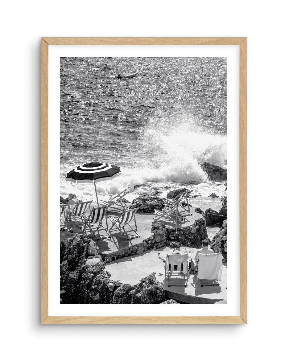 Capri Beach Club I | B&W Art Print-PRINT-Olive et Oriel-Olive et Oriel-A5 | 5.8" x 8.3" | 14.8 x 21cm-Oak-With White Border-Buy-Australian-Art-Prints-Online-with-Olive-et-Oriel-Your-Artwork-Specialists-Austrailia-Decorate-With-Coastal-Photo-Wall-Art-Prints-From-Our-Beach-House-Artwork-Collection-Fine-Poster-and-Framed-Artwork